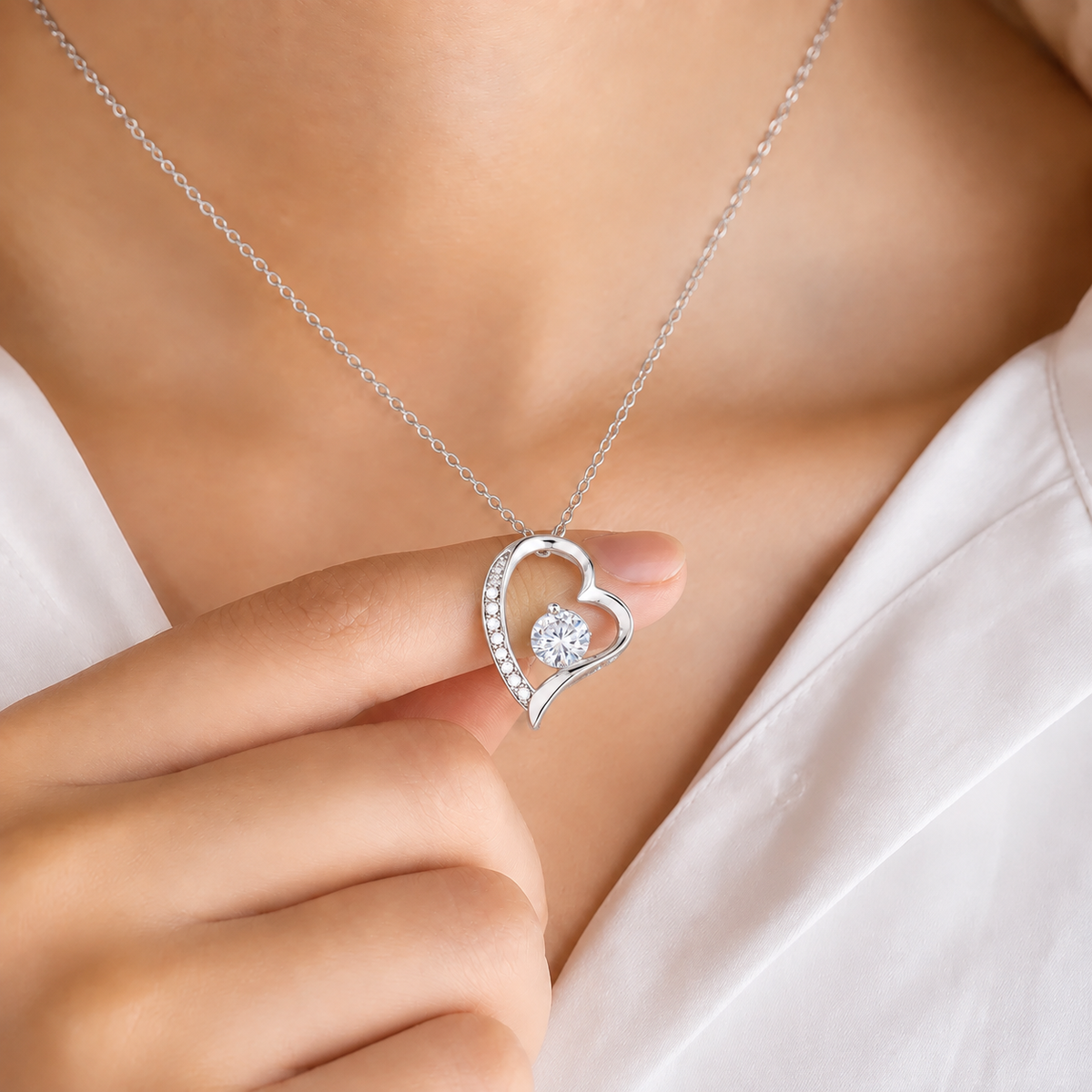 "Para La Mujer De Mi Vida" Collar Corazón Para Siempre